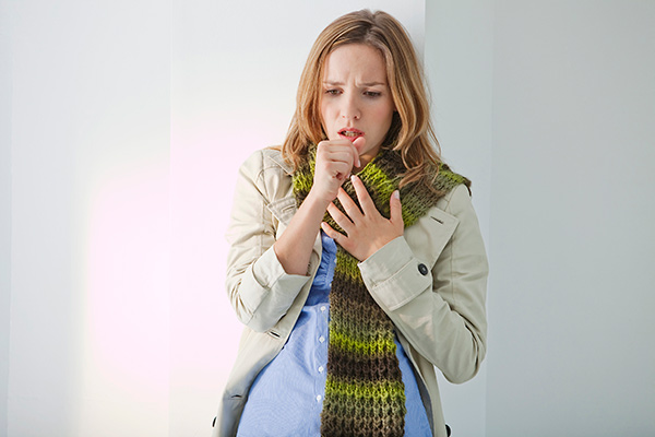  A woman with a cough.