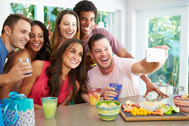 Group Of Friends Smiling and Taking Selfie Whilst Celebrating Birthday - Summer smile makeover